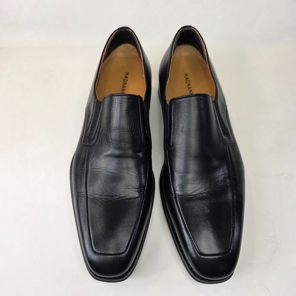 Magnanni Fabricio Slip On Apron‎ Toe Loafers Black Nappa Leather Men's Size 9D - Picture 6 of 11